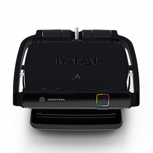 Tefal OptiGrill Elite GC7508 - Gril de contact intelligent 30x20 cm - 12 programmes automatiques pour la viande, le poisson et les légumes - Assistant numérique de gril - Noir - 2000W