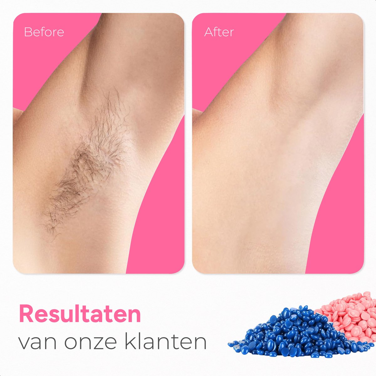 Billes de cire douce et soyeuse 1 kg - Perles de cire dure - 60 spatules incluses - Bleu ou rose - Pour appareil à cire