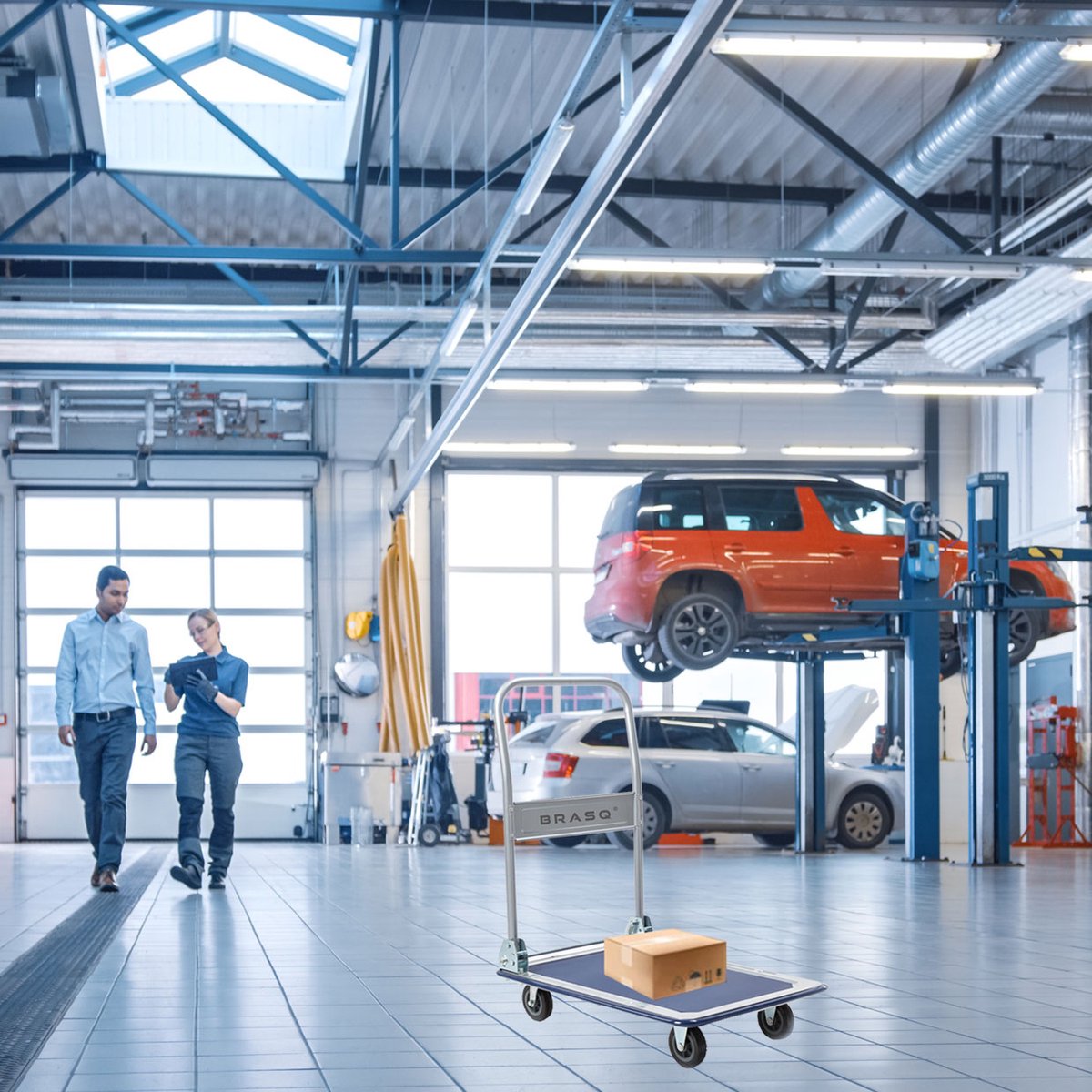 BRASQ Chariot à plate-forme pliable - Capacité 150 KG - Chariot de transport - Chariot de stockage - Chariot à plate-forme