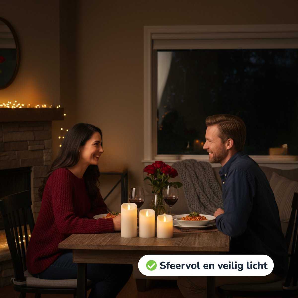 Luft 3 bougies LED rechargeables avec télécommande - flammes réalistes - sans fil et sans danger