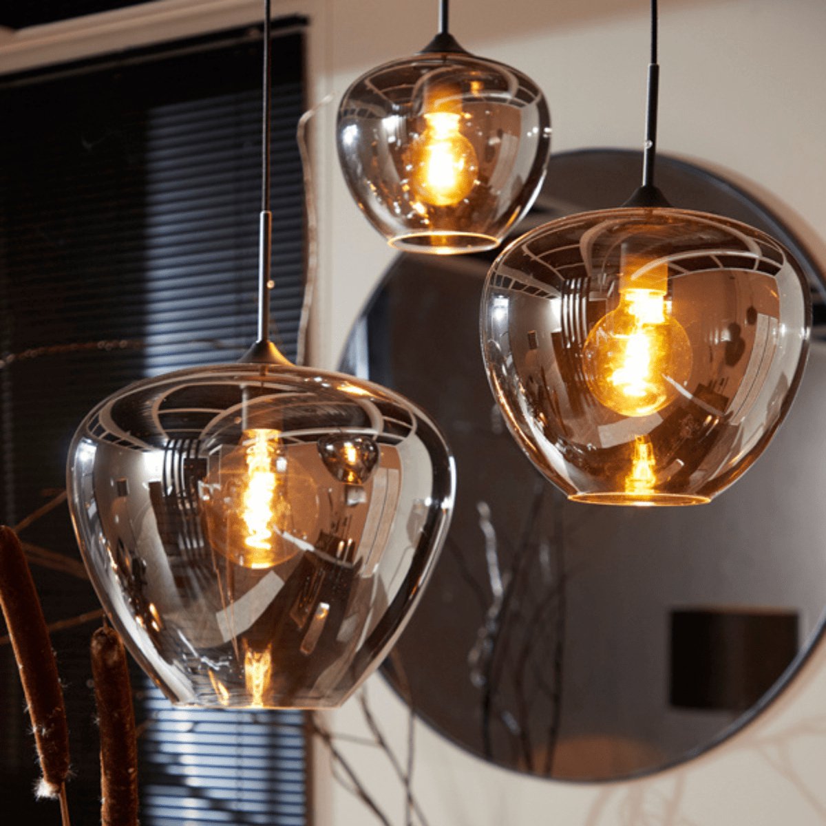 Light & Living Lampe pendante Mayson - Noir - Ø30cm - Moderne - Lampes pendantes Salle à manger, Chambre à coucher, Salon