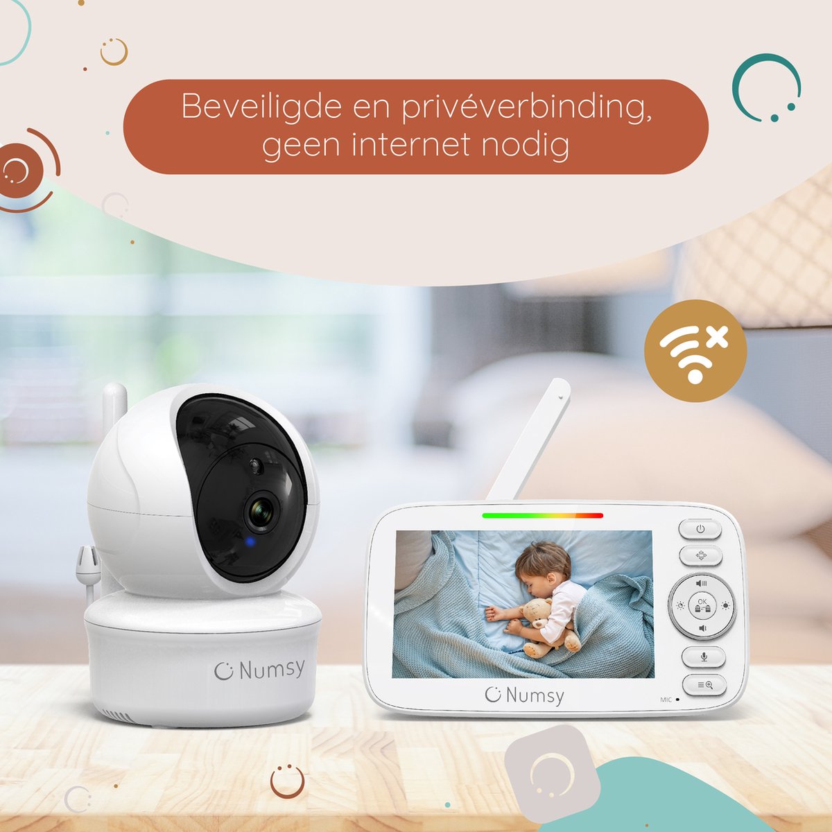 Numsy Parent Pro - Moniteur pour bébé - Caméra vidéo pour bébé