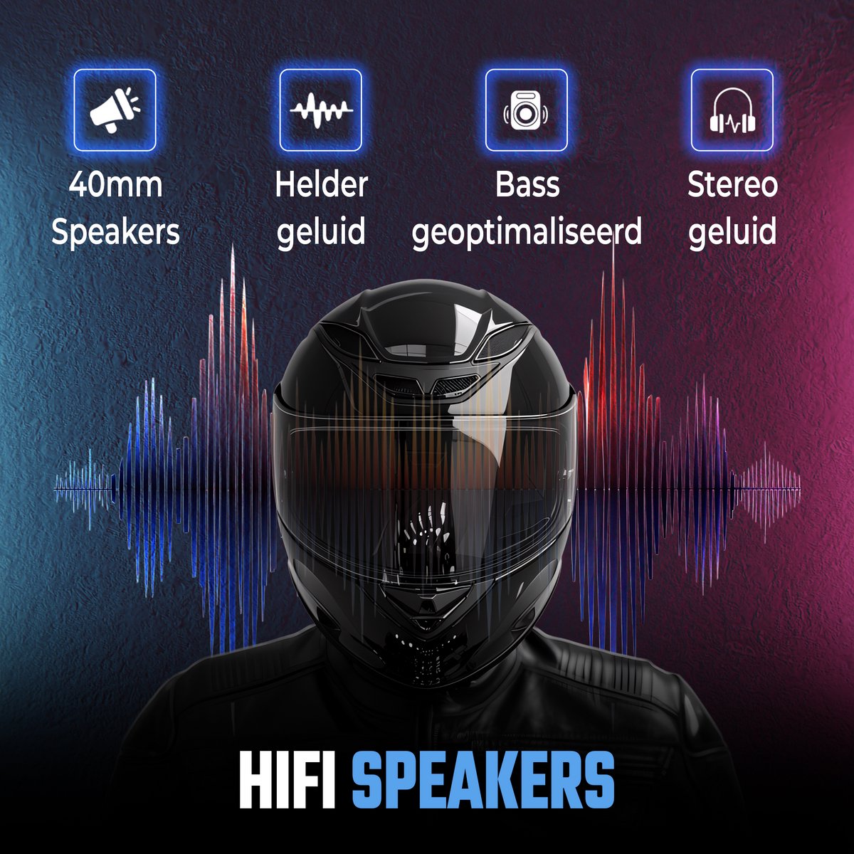 Casque de moto Tech Essentials R500 - Bluetooth 5.4 - Intercom et radio - Microphone dur