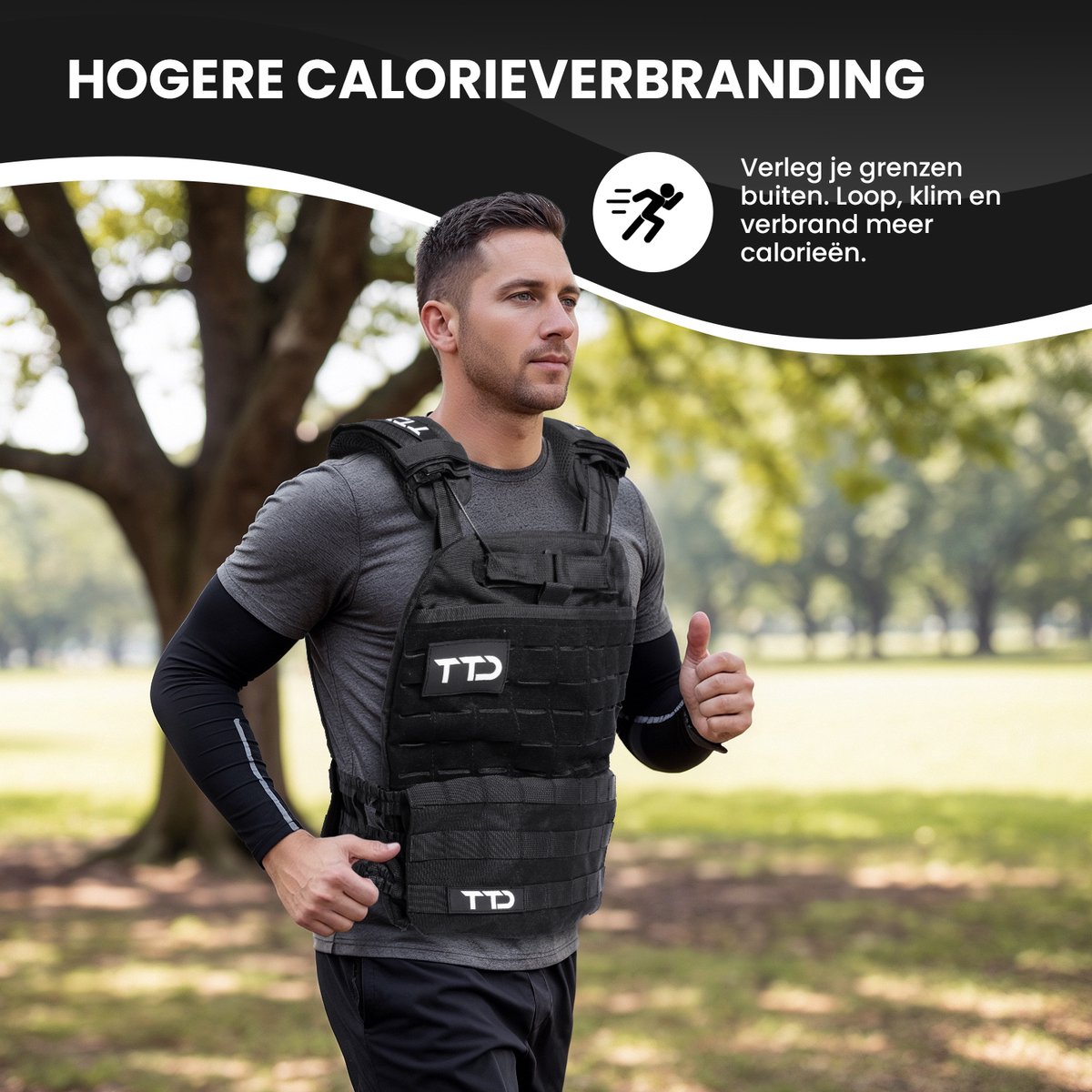 Gilet de musculation réglable Ttd - Noir - 35 x 26 cm - Jusqu'à 16,5 kg - Pour la course à pied, le fitness et la musculation