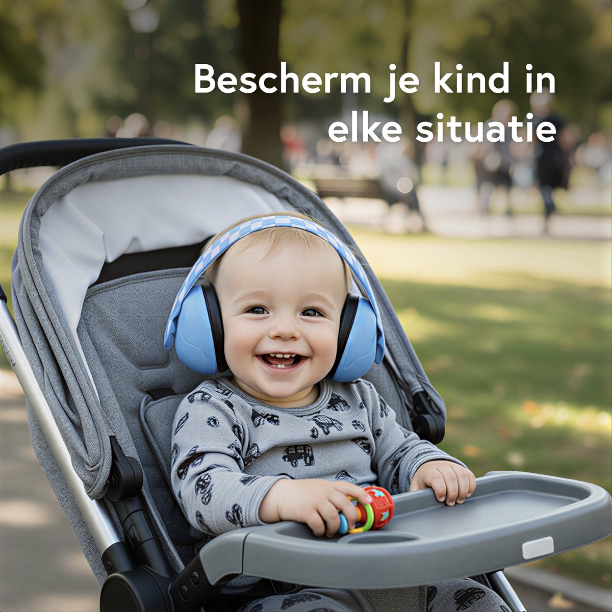 Qwali Protection auditive bébé et enfant - Atténue les bruits forts - 0-3 ans - Sécurité du jeune enfant et de l'enfant - Bleu