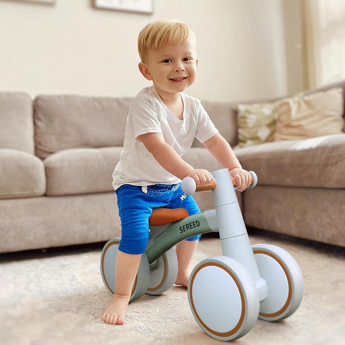 Keebies Sturdy Kids Walking Bike - Toddlers 12-24 Months - Grey - 25.4 cm Seat Height - 1.6 kg Lightweight