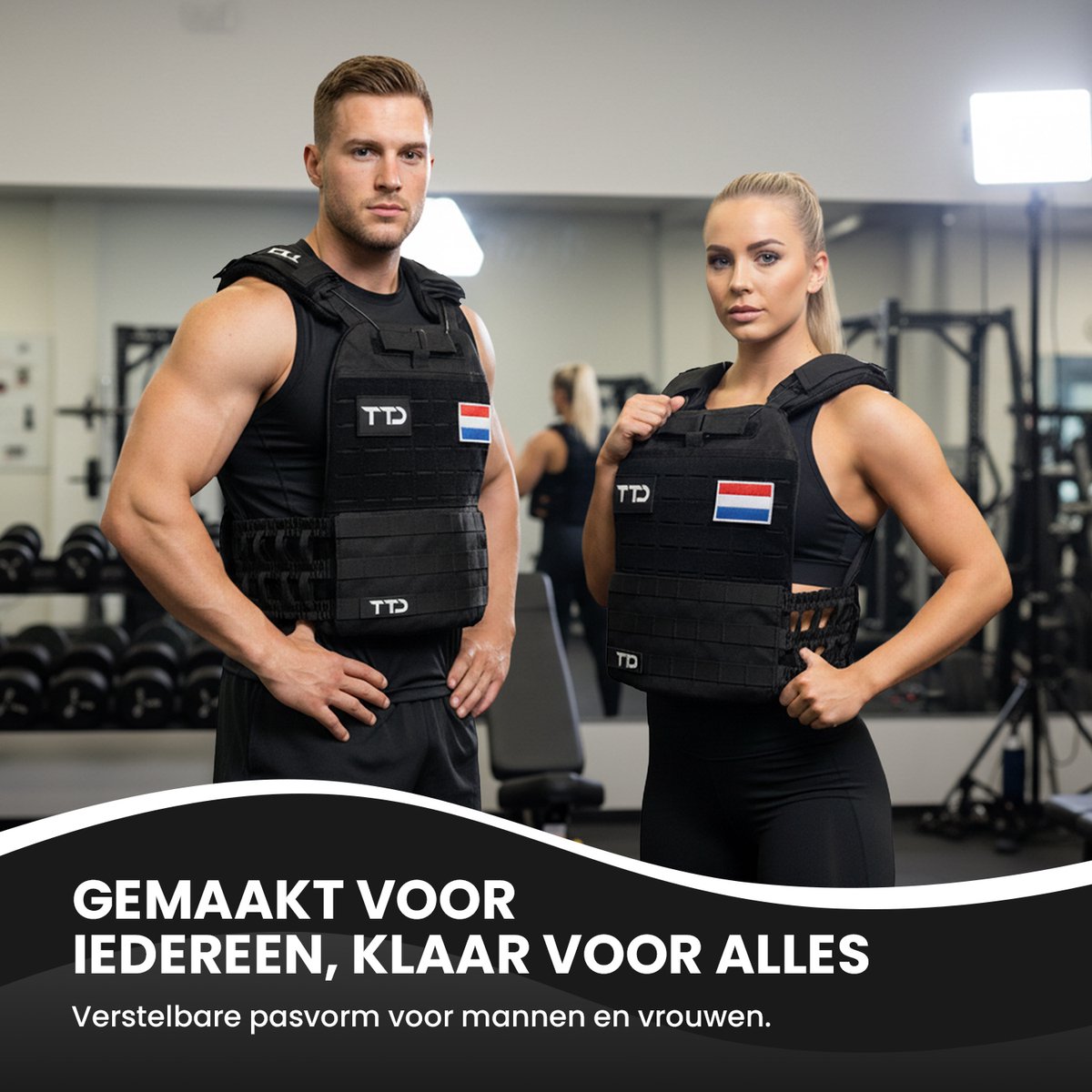 Gilet de musculation réglable Ttd - Noir - 35 x 26 cm - Jusqu'à 16,5 kg - Pour la course à pied, le fitness et la musculation