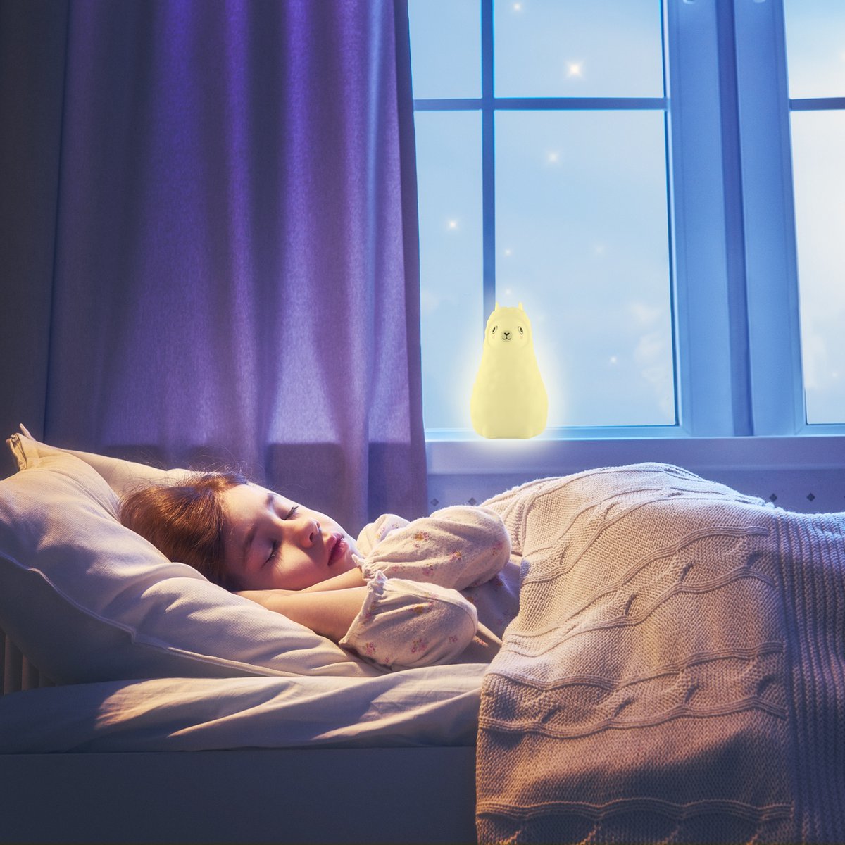 Veilleuse Sleepy Friends Fox - rechargeable par USB et avec variateur de lumière - 8 couleurs - 95x97x100 mm - Veilleuse en silicone souple pour la chambre de bébé et la nurserie