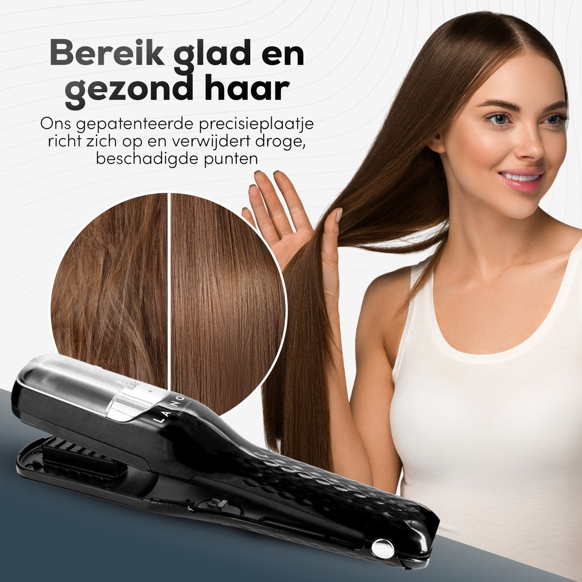 La Nou® Split Remover 4 - Split Ender Black - Sans fil - Pour les pointes fourchues - Comprend des pinces à cheveux, une brosse et une boîte de rangement
