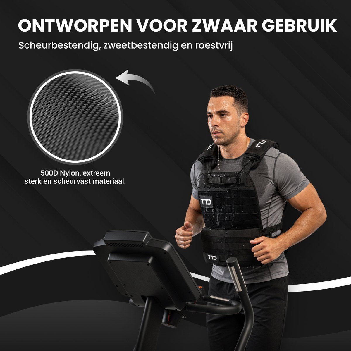 Gilet de musculation réglable Ttd - Noir - 35 x 26 cm - Jusqu'à 16,5 kg - Pour la course à pied, le fitness et la musculation