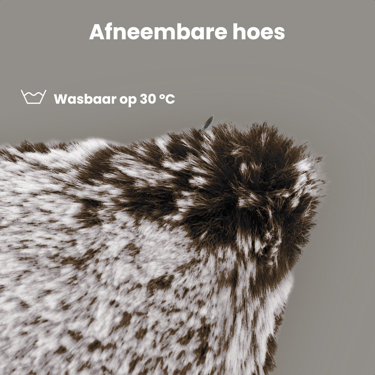 Oreiller chauffant Auronic - Teddy - 45x45 - Rechargeable - Oreiller électrique - Infrarouge - Gris