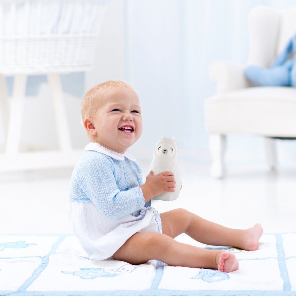 Veilleuse Sleepy Friends Lama - 95x97x100 mm - 8 Couleurs - Rechargeable par USB - Dimmable - Veilleuse Bébé & Enfant