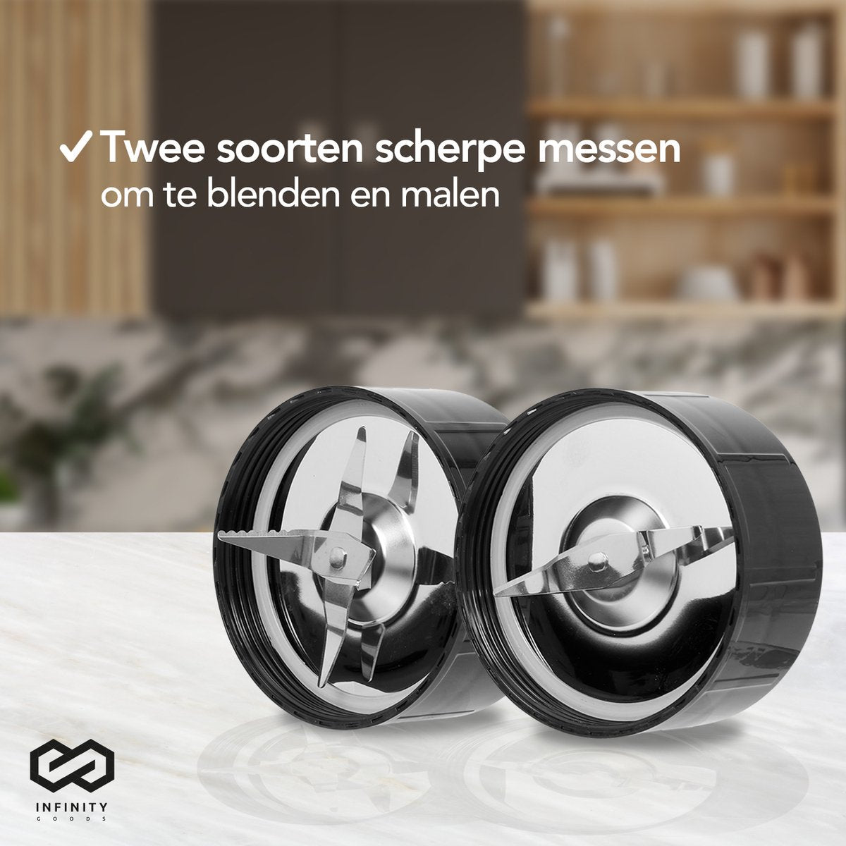 Infinity Goods Blender - 3 en 1 - 14 pièces - 400W - Noir