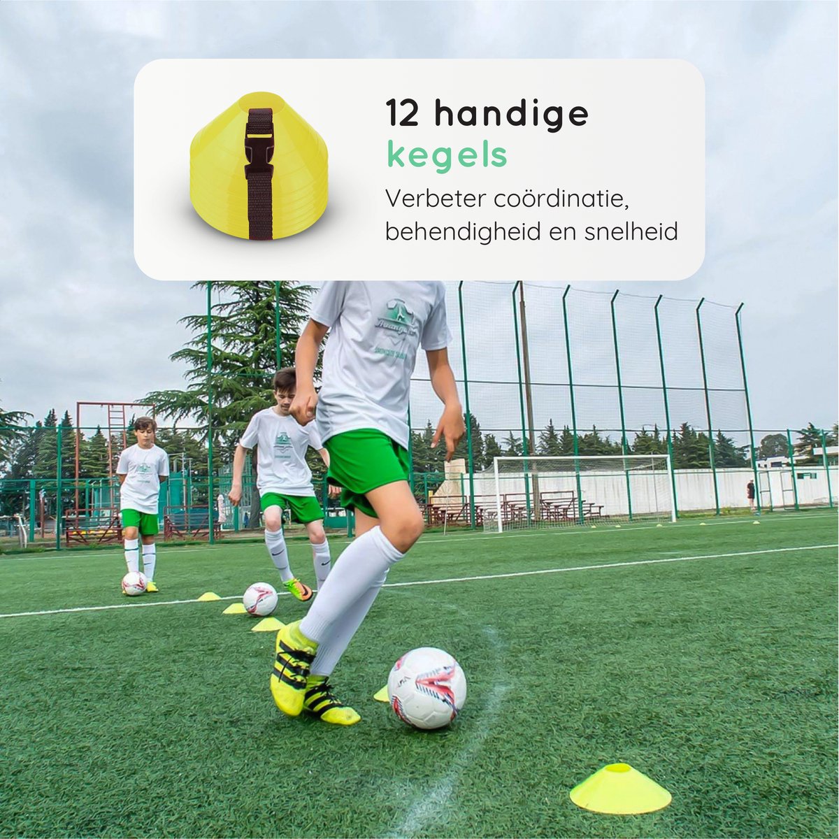Volcan Football Training Equipment Set - Training Gear - Training Hats - Pawns - Speed Ladder - Cones - Resistance Bands - Resistance Parachute - Baltrainer - Incl. carrying bag