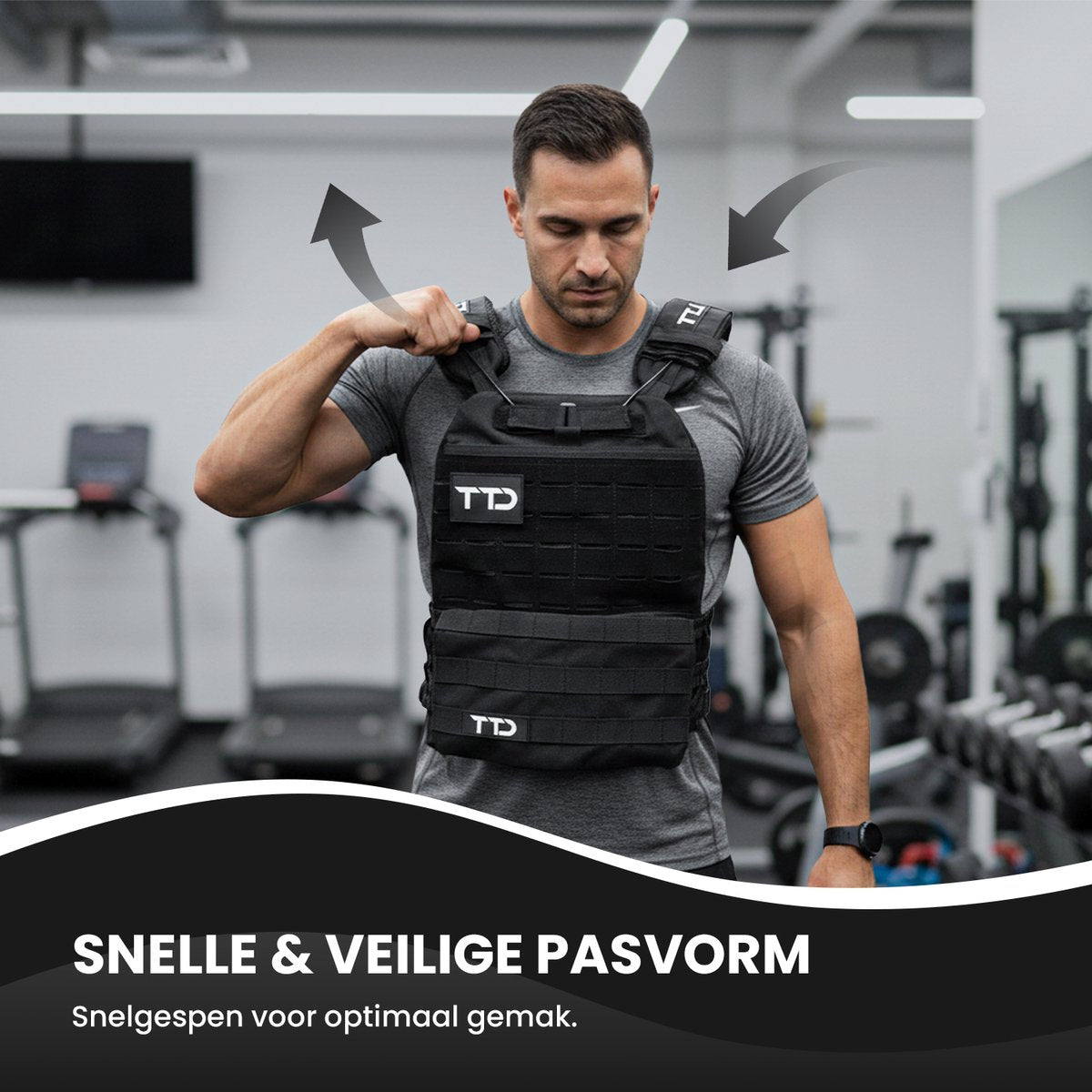Gilet de musculation réglable Ttd - Noir - 35 x 26 cm - Jusqu'à 16,5 kg - Pour la course à pied, le fitness et la musculation