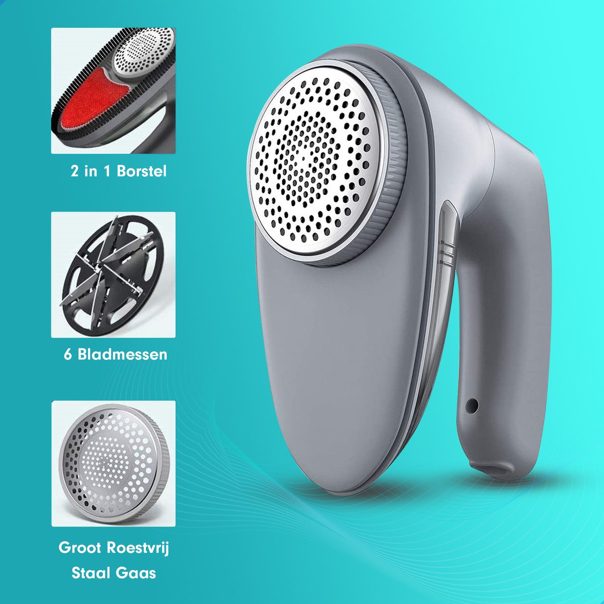 AG180 Brosse à peluches électrique - Sans fil - Brosse à peluches - Ramasseur de peluches - Rouleau à peluches - Brosse à peluches - Gris