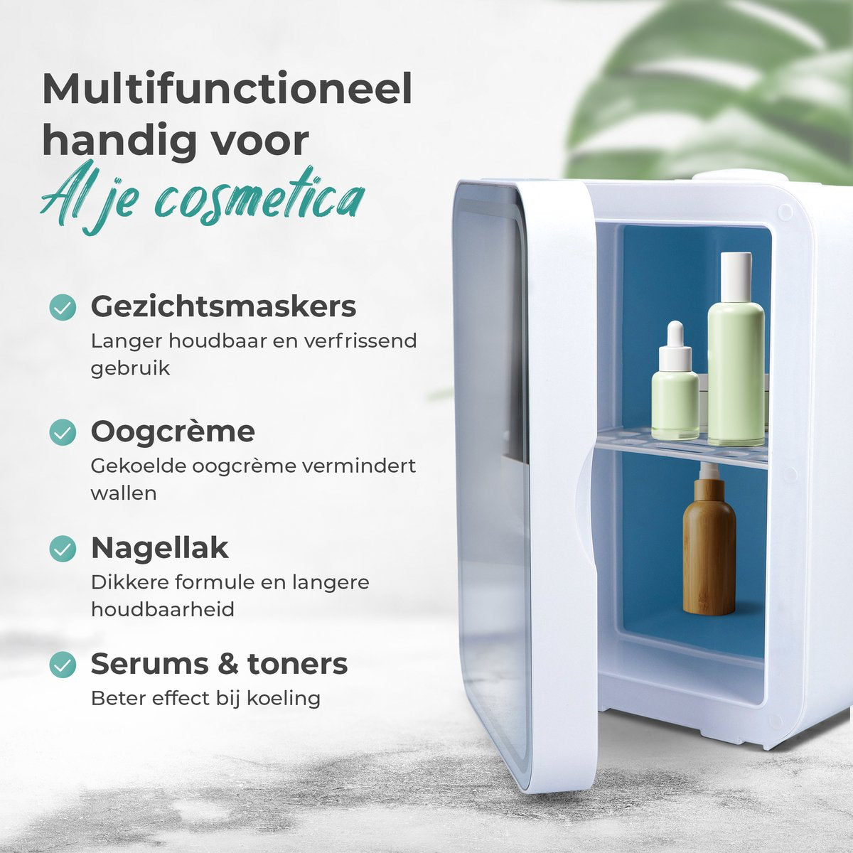 Soft & Silky Skincare Fridge - Incl. Led mirror - Mini - Make up Organiser - Make-up Fridge - Cosmetics & Skincare