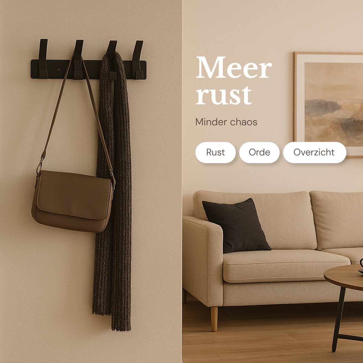 O'DADDY® Wall Coat Rack 16 Hooks - Porte-manteau suspendu - Porte-serviettes - Porte-manteau mural - 2 rangées de 8 crochets - Bande adhésive incluse - Design industriel - Noir