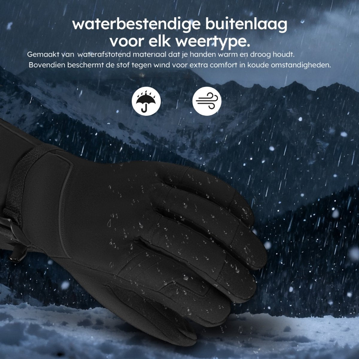 Gants chauffants Saaf XS - noir - rechargeable - 3 réglages - résistant à l'eau et au vent