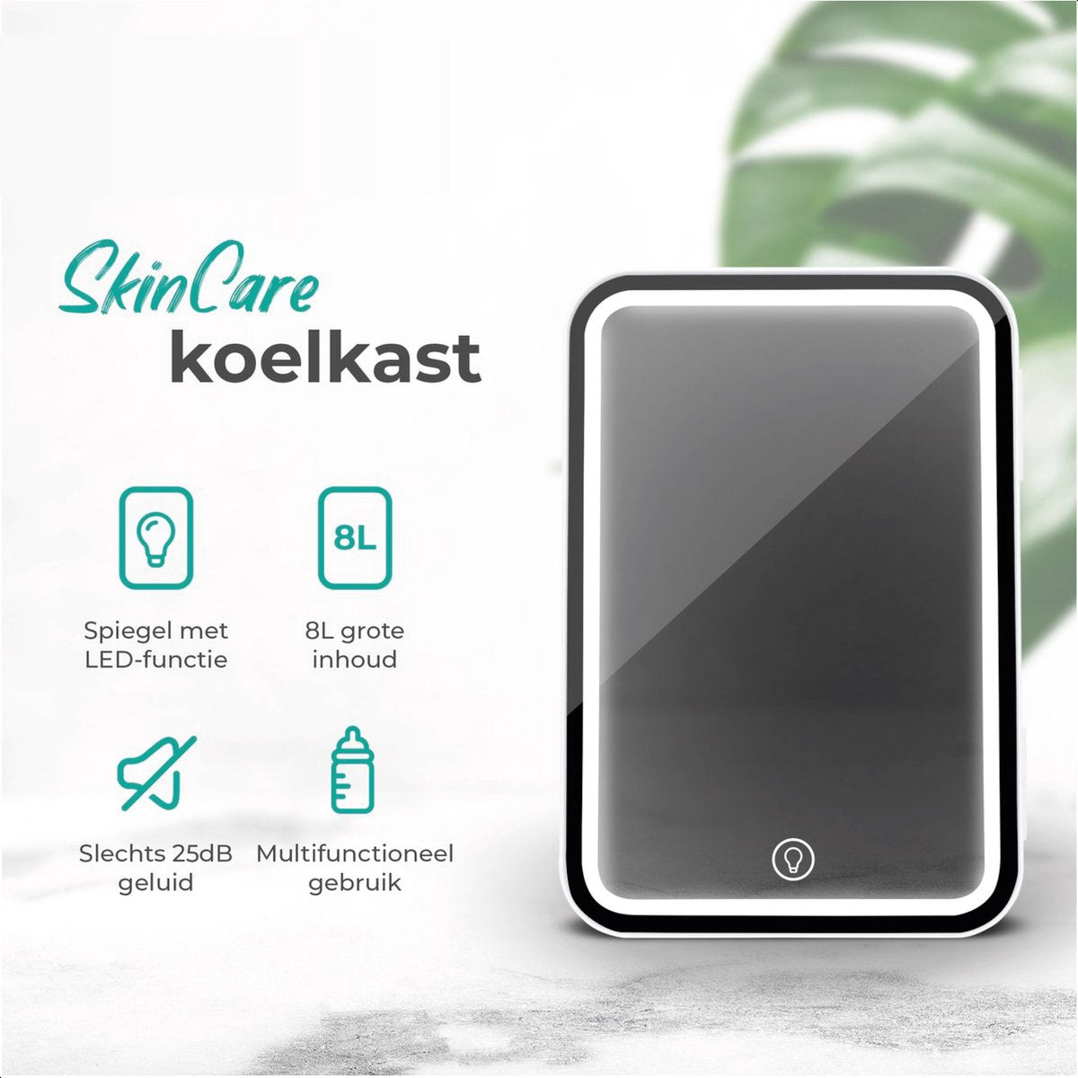 Soft & Silky Skincare Fridge - Incl. Led mirror - Mini - Make up Organiser - Make-up Fridge - Cosmetics & Skincare