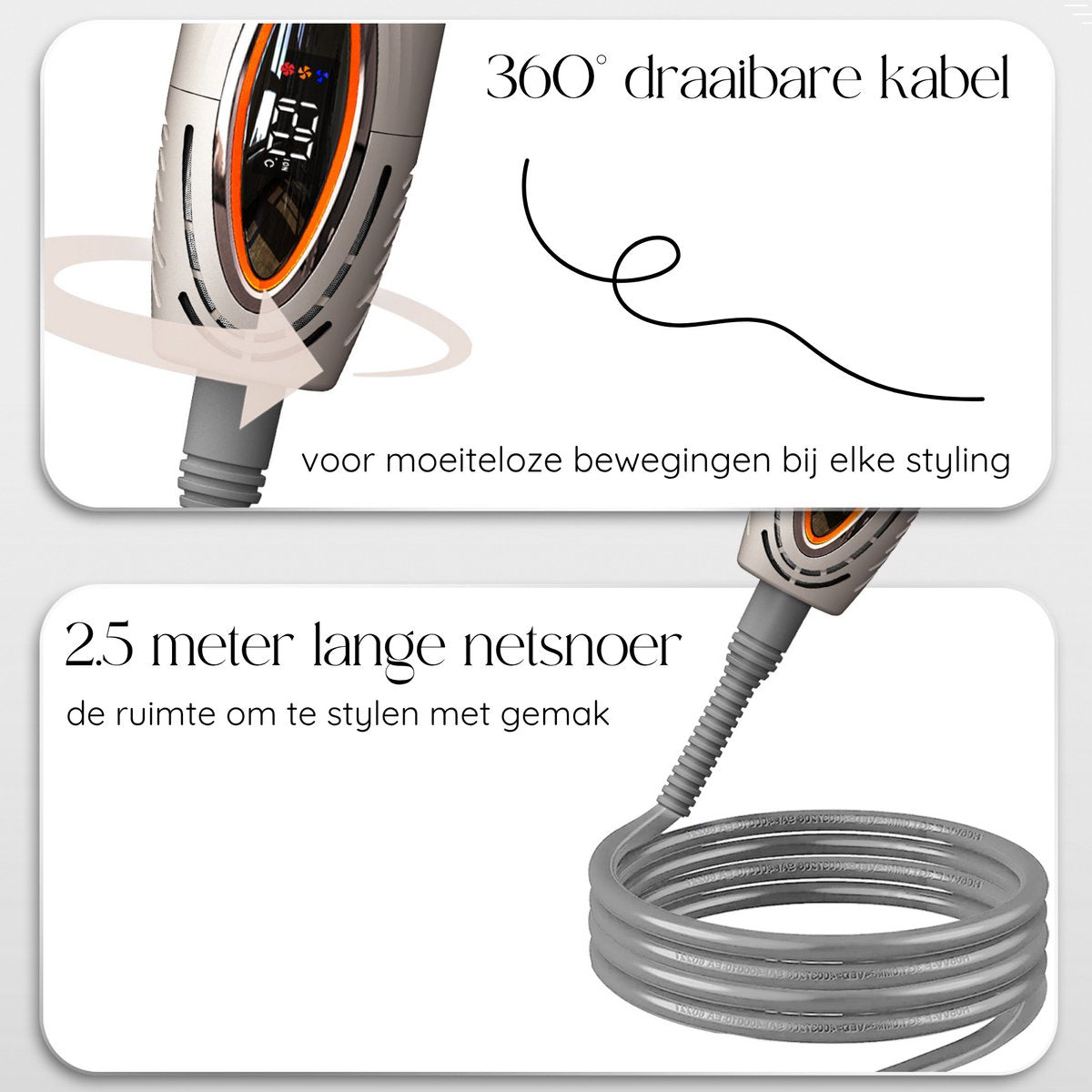 Sansbeauté® 7-in-1 Airstyler - Multistyler - Brosse sèche-cheveux - Fer à boucler - Brosse coiffante - Styler les cheveux - Brosse chauffante - Or