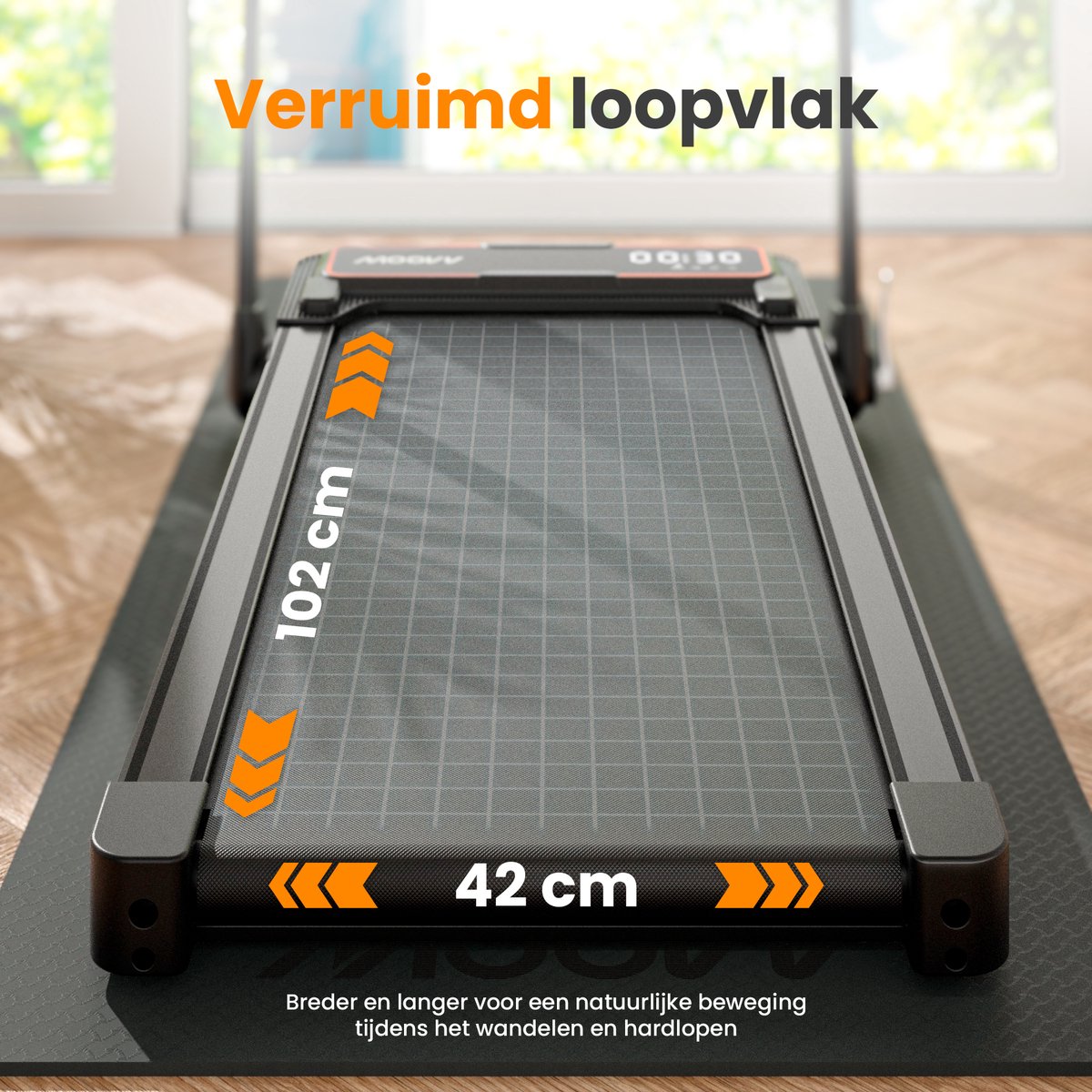 Moovv Tapis de course Smartstep Pro V3 - 1-12 km/h - pliable - pour la maison - 124 x 54 x 105 cm - noir