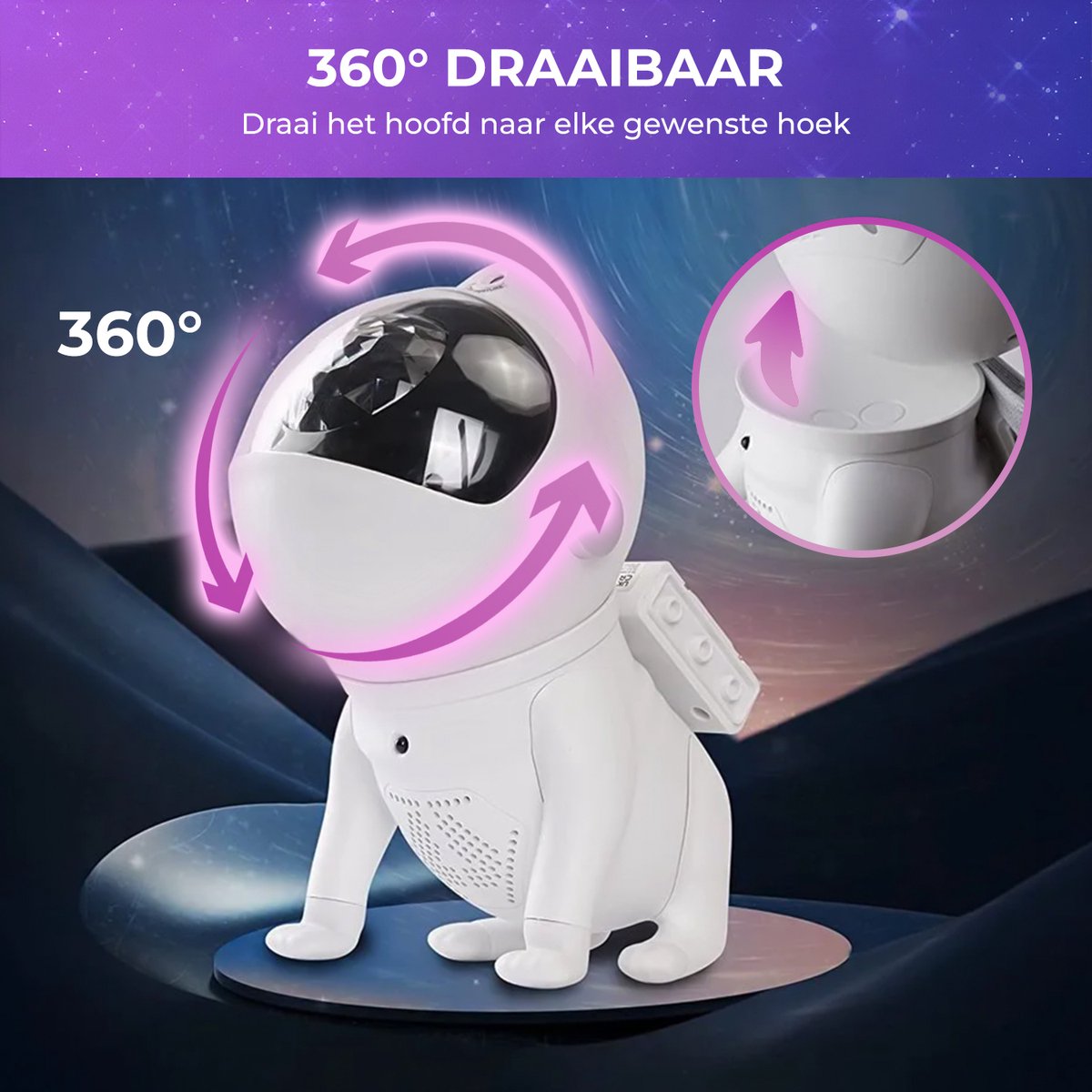 MostEssential Premium Star Projector - Space Dog Edition - 3000 lm - Incl. App