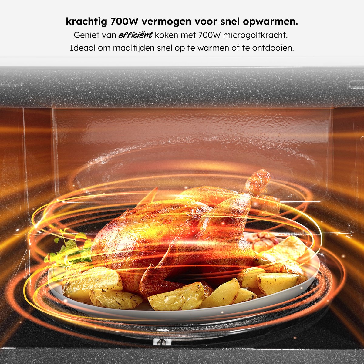 Saaf Micro-ondes - 20L - Ecran tactile - 700W - Noir - 462×332×264 mm