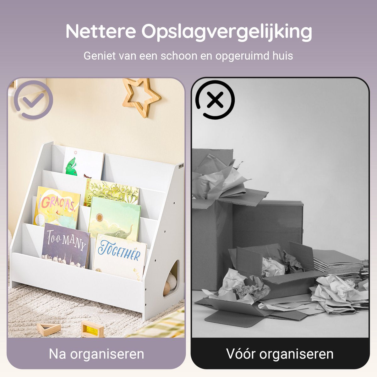 SoBuy Bibliothèque pour enfants KMB32-K-W - Blanc - 70x60x30 cm - Sûre et pratique