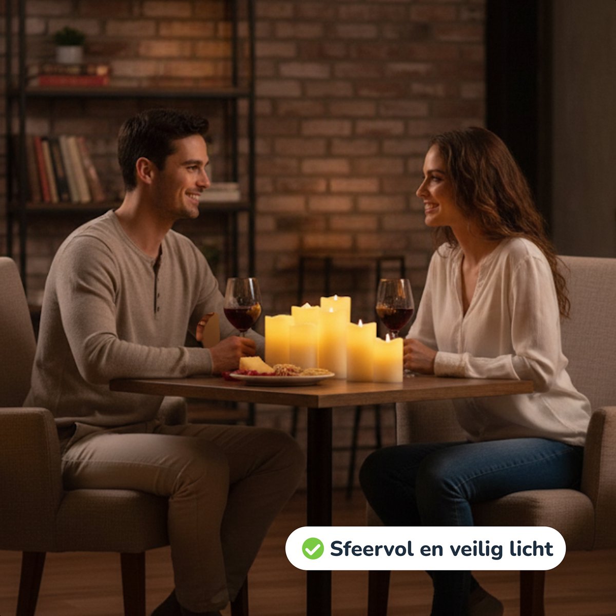 Luft - Bougies émoussées LED réalistes - 12 pièces - Télécommande incluse - Fonction minuterie - Dimmable - Cire véritable - Beige