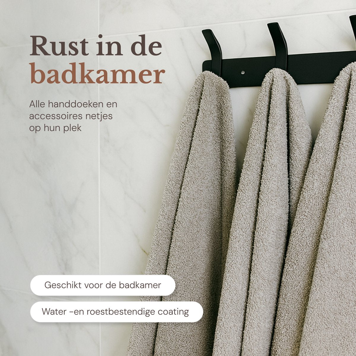 O'DADDY® Wall Coat Rack 16 Hooks - Porte-manteau suspendu - Porte-serviettes - Porte-manteau mural - 2 rangées de 8 crochets - Bande adhésive incluse - Design industriel - Noir