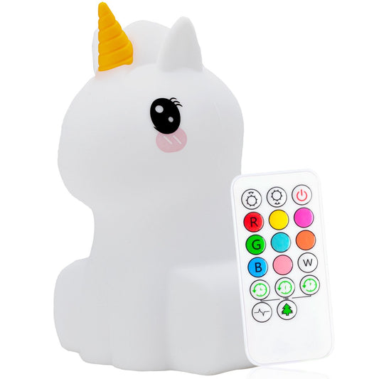 Veilleuse Sleepy Friends Licorne - 95x97x100 mm - 8 Couleurs - Rechargeable par USB - Dimmable - Veilleuse pour bébé et enfant