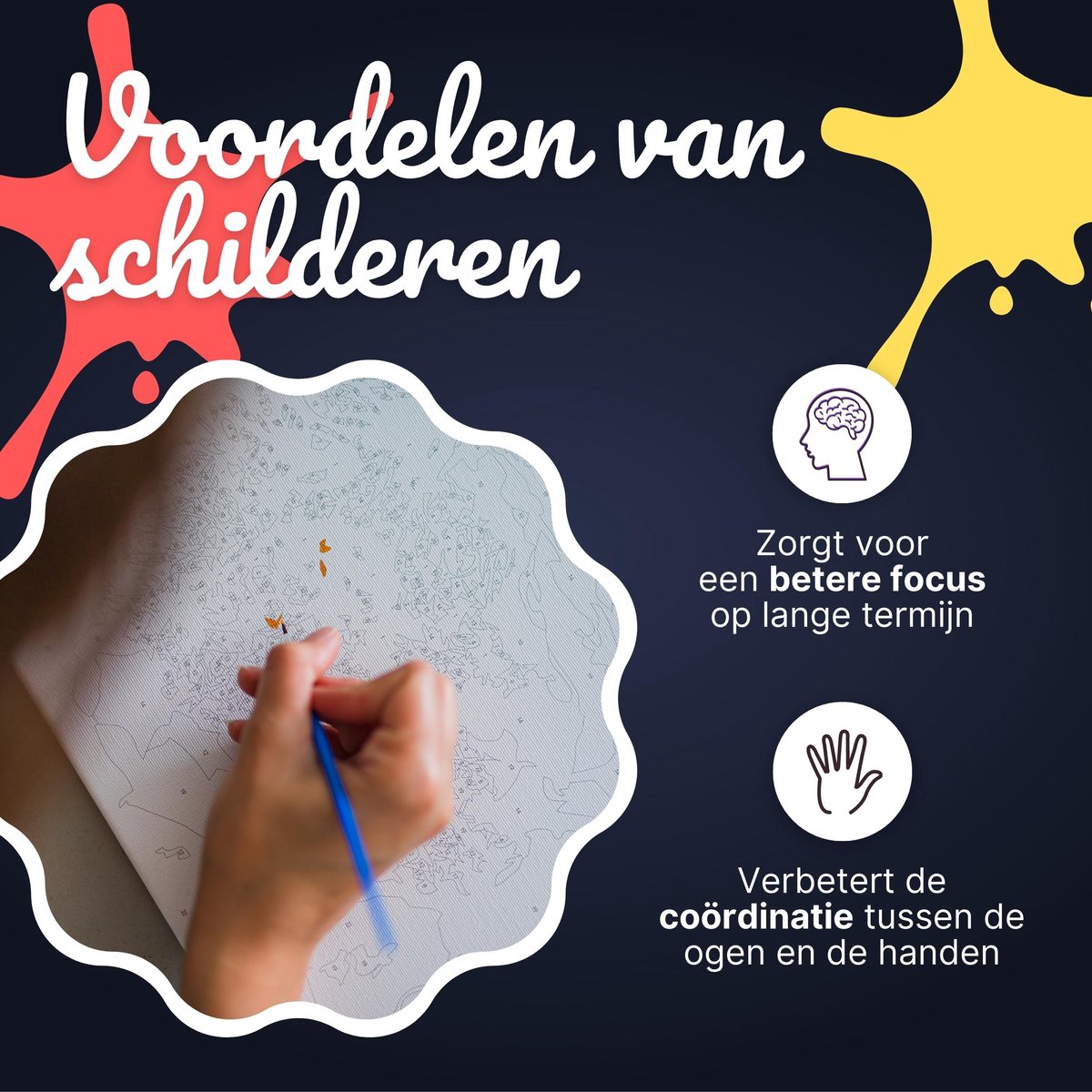 Rubye® Painting On Number Adults 40 x 50 cm - Toile à peindre avec pinceaux - Full Moon