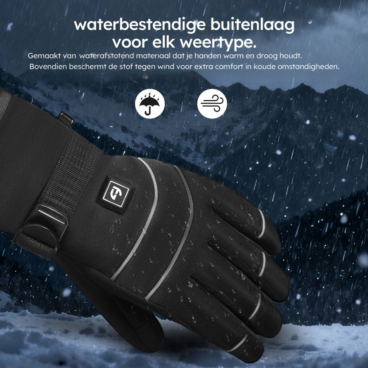 Gants chauffants Saaf Pro M - 3 positions - Rechargeable - Imperméable et coupe-vent - Noir - 28x11 cm