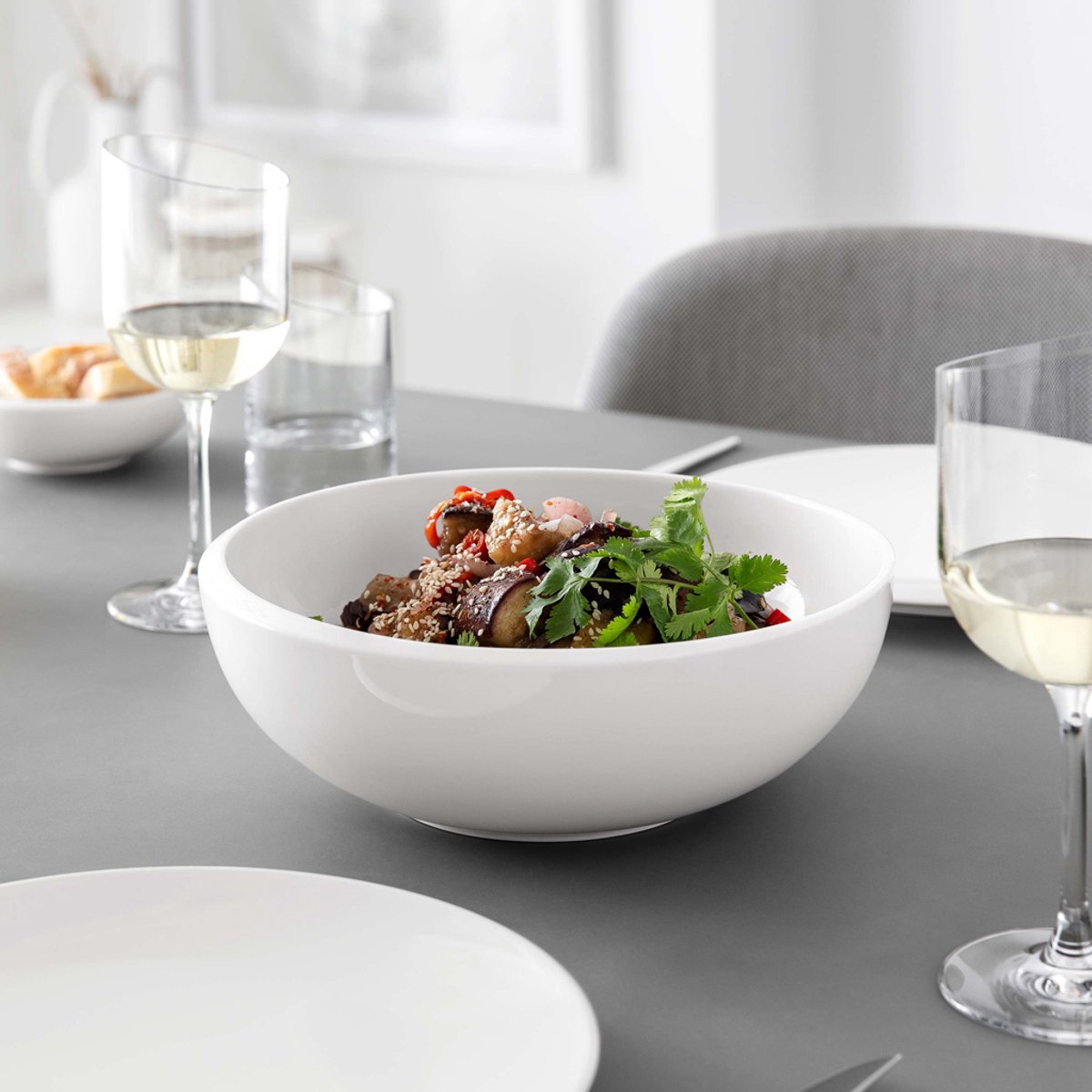 Villeroy & Boch NewMoon Bowl - 23 cm - Porcelaine blanche - Bol profond 8 cm de hauteur