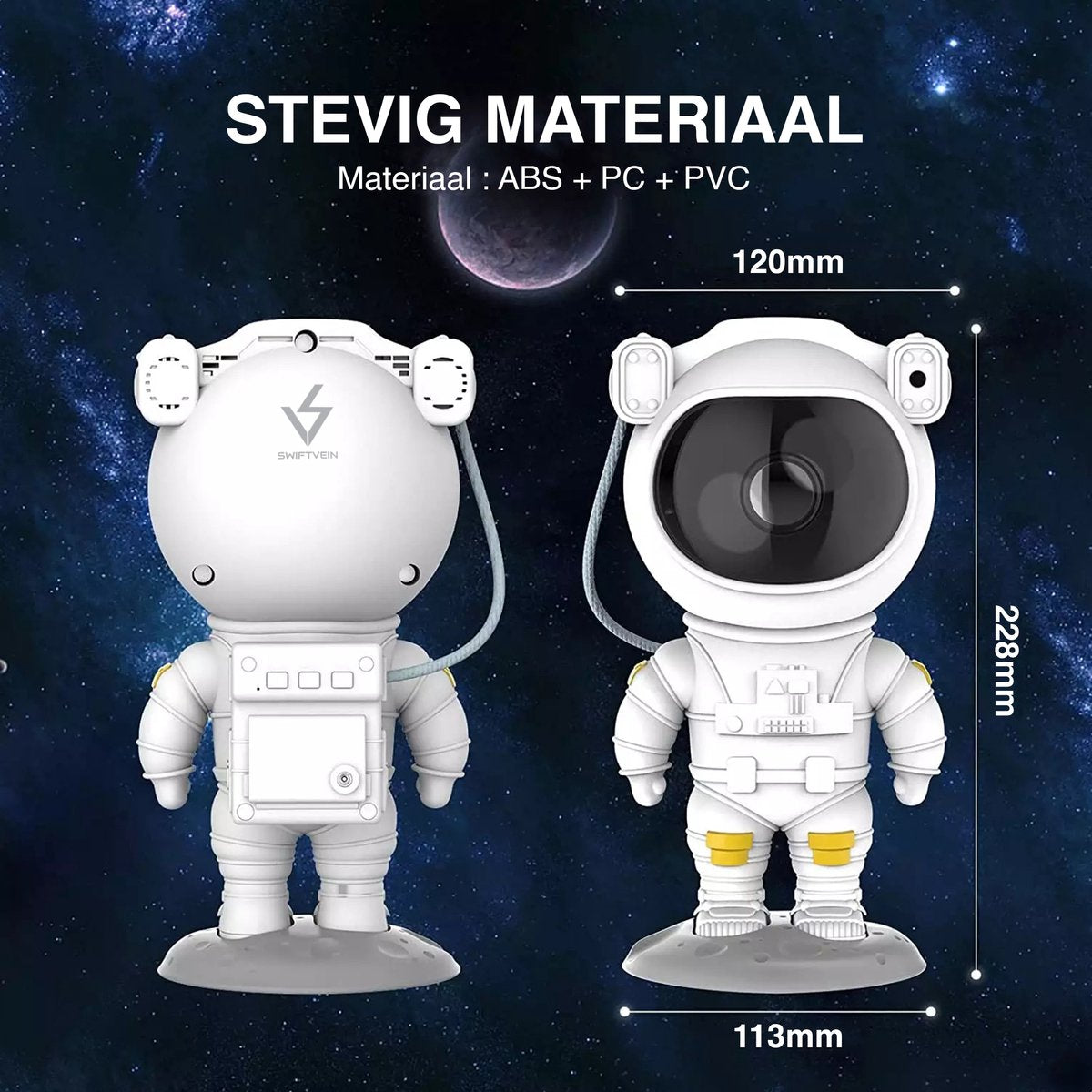 Swiftvein Astronaut Star Projector - Projecteur Galaxy avec télécommande - 8 combinaisons de couleurs