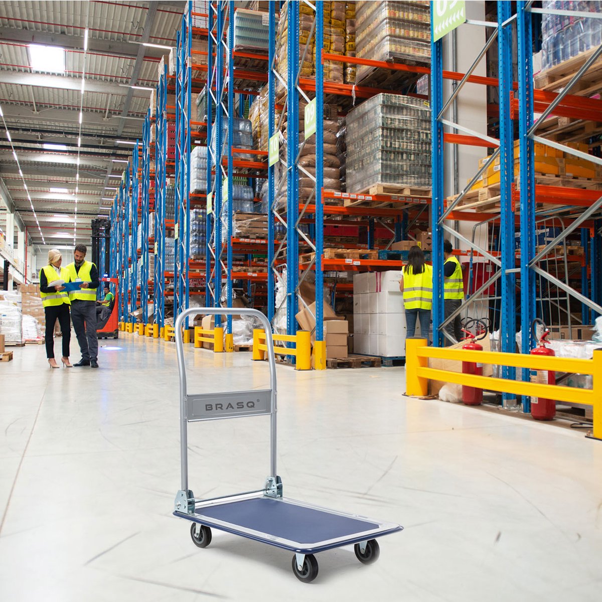 BRASQ Chariot à plate-forme pliable - Capacité 150 KG - Chariot de transport - Chariot de stockage - Chariot à plate-forme