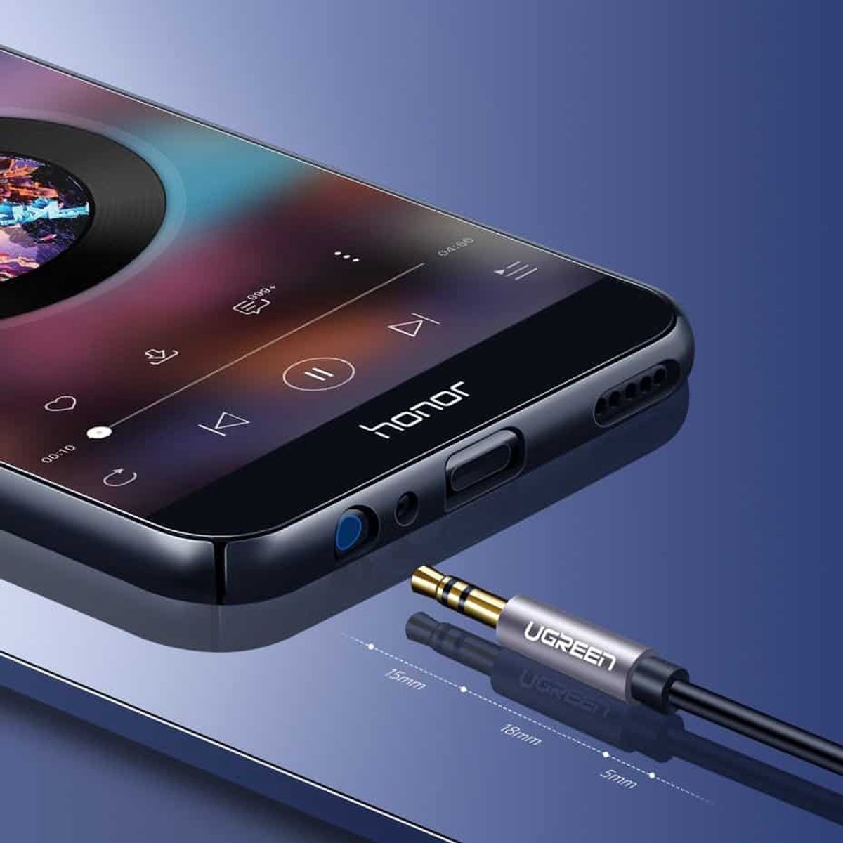Ugreen - Câble de rallonge Audio Jack AUX 3.5mm - 2 mètres - 3.5mm Femelle - Transparent