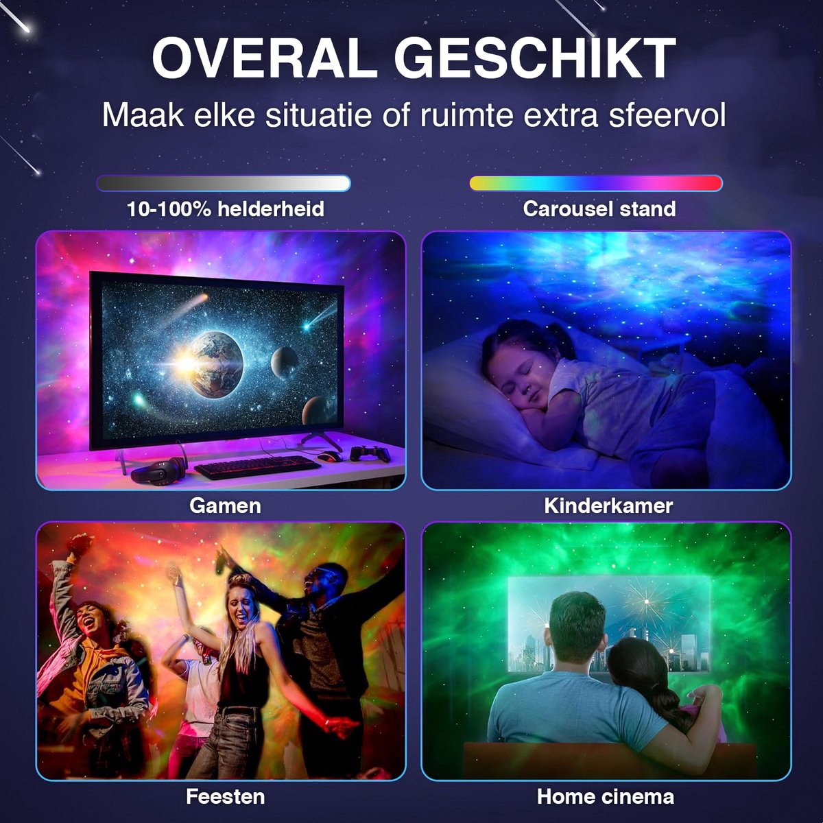 Swiftvein Astronaut Star Projector - Projecteur Galaxy avec télécommande - 8 combinaisons de couleurs