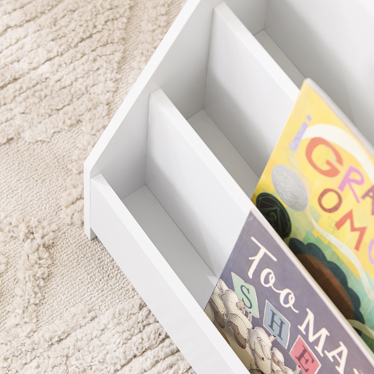 SoBuy Bibliothèque pour enfants KMB32-K-W - Blanc - 70x60x30 cm - Sûre et pratique