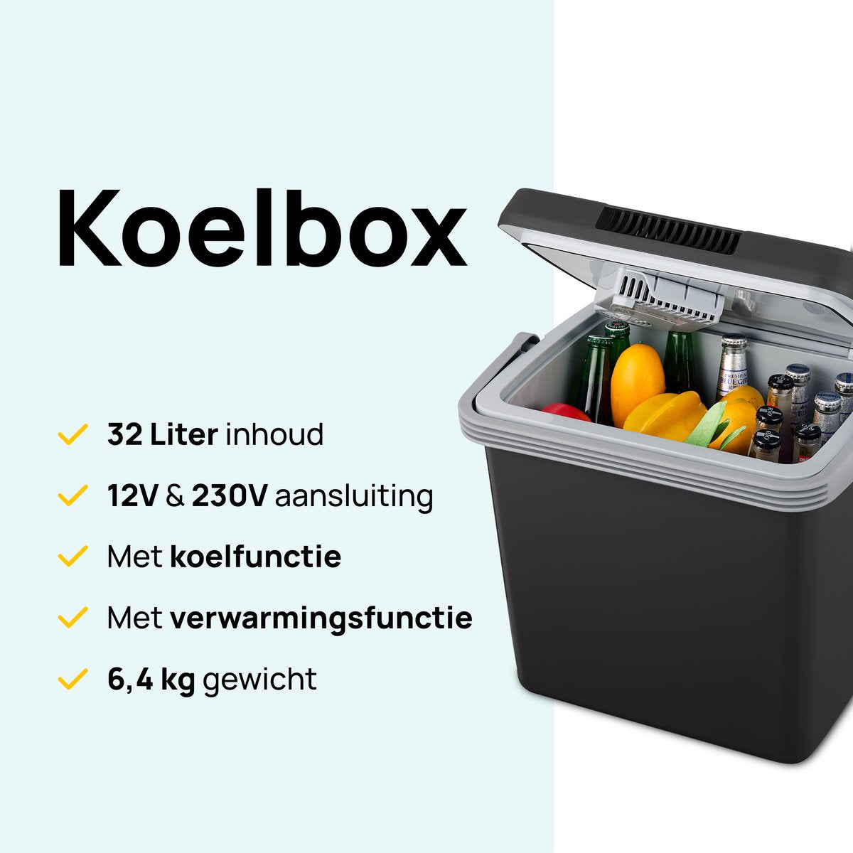 Moa glacière thermoélectrique - 32 litres - fonction froid et chaud - 12V/230V - noir