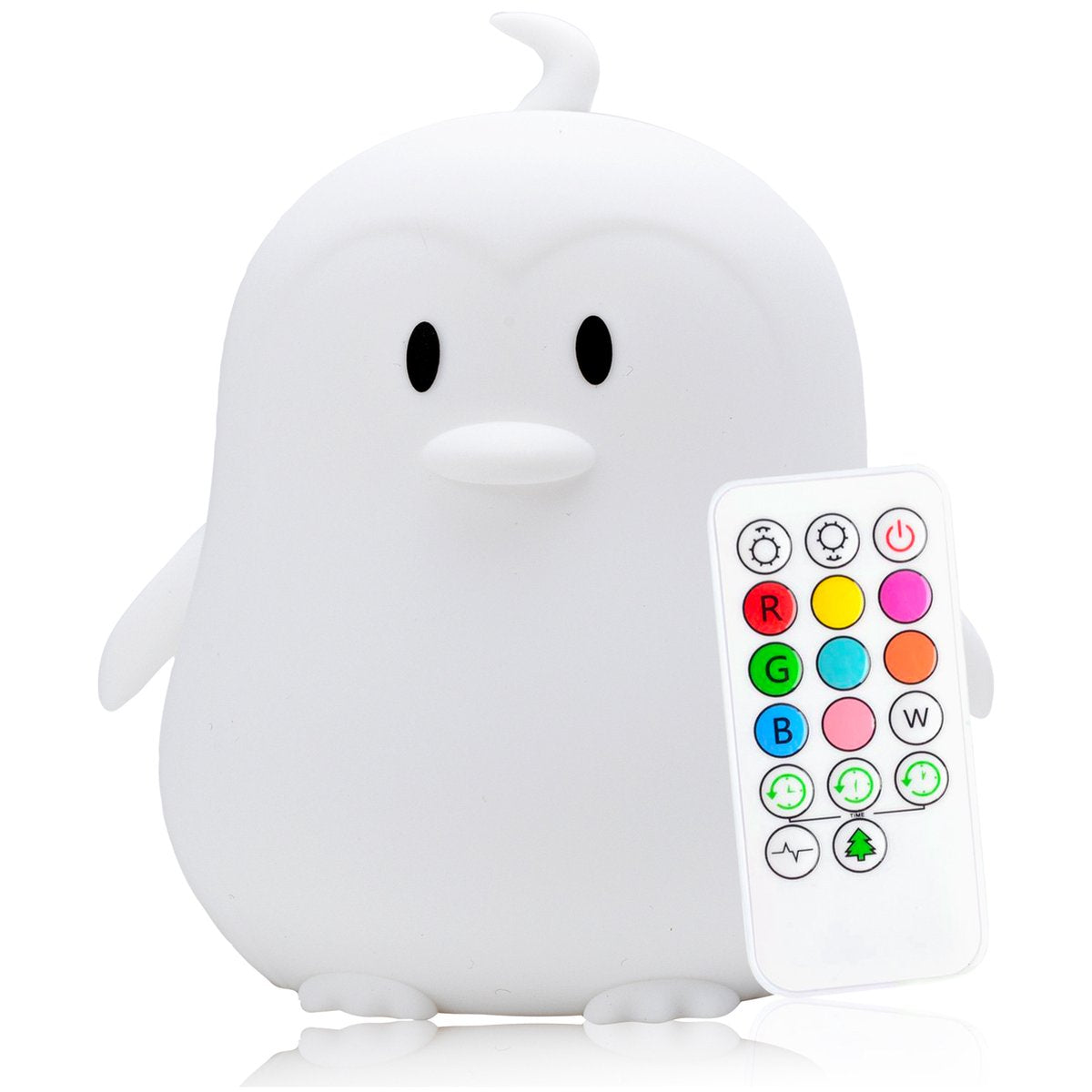 Veilleuse Sleepy Friends Penguin Kids - 8 couleurs LED - Dimmable & Touch - Rechargeable par USB - 95.2 x 97.4 x 100 mm - Silicone doux