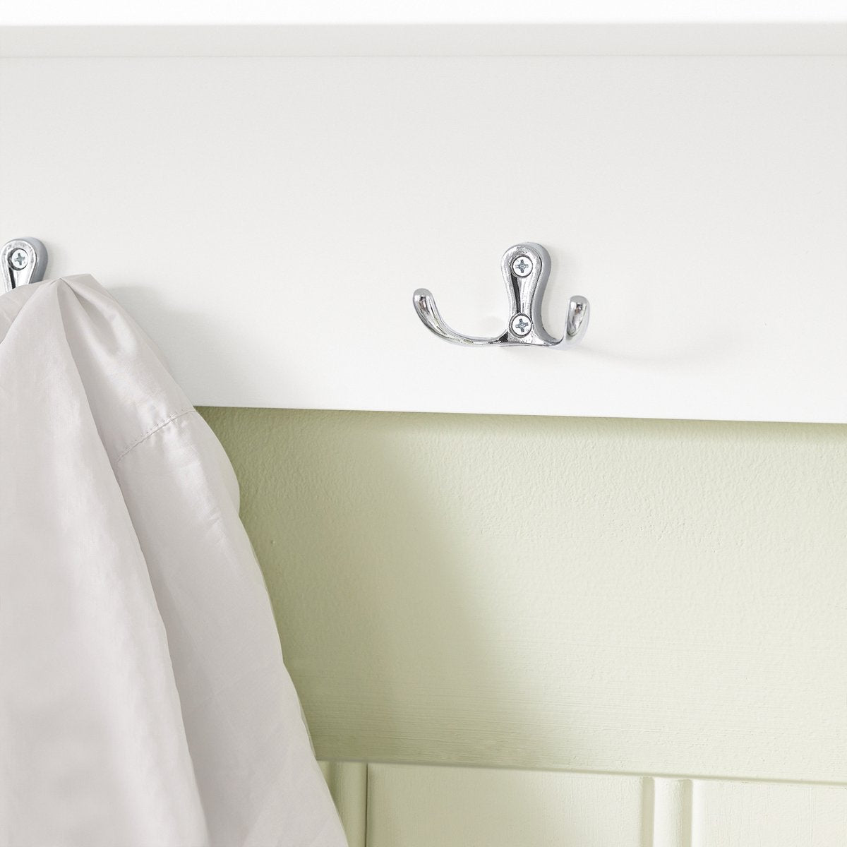 SoBuy FRG282-W Porte-manteau mural avec 3 tiroirs - Porte-manteau avec 5 crochets et rangement, porte-manteau mural, blanc-gris, 100x20x30cm
