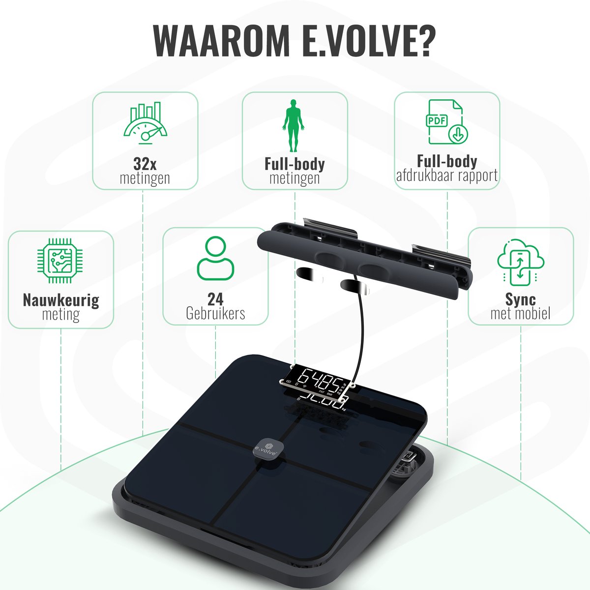 E.Volve® Smart Scale Pro Handle Budget - Noir