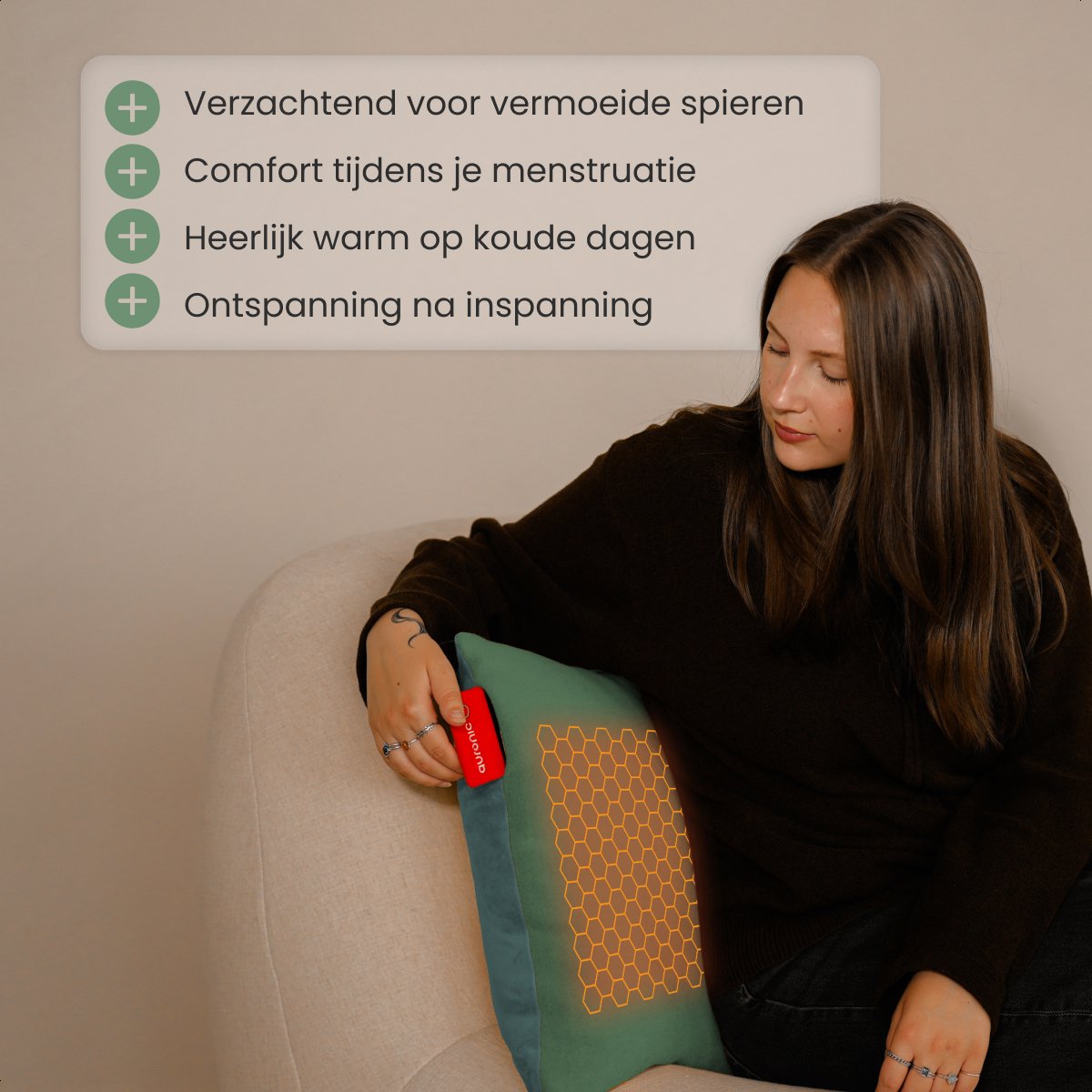 Auronic - Oreiller électrique - Classic 45x60 - Infrarouge - Coussin chauffant - Vert pastel