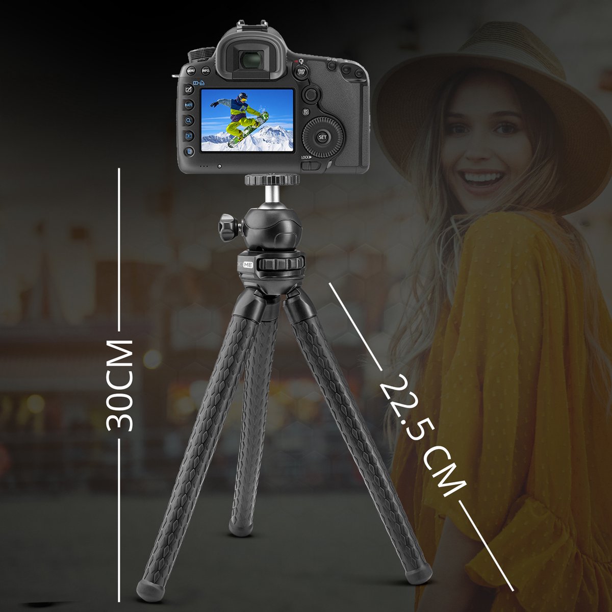 Studio ME Phone Tripod - Trépied Smartphone - Flexible - Trépied pour appareil photo - Noir - Gorillapod - Support de téléphone