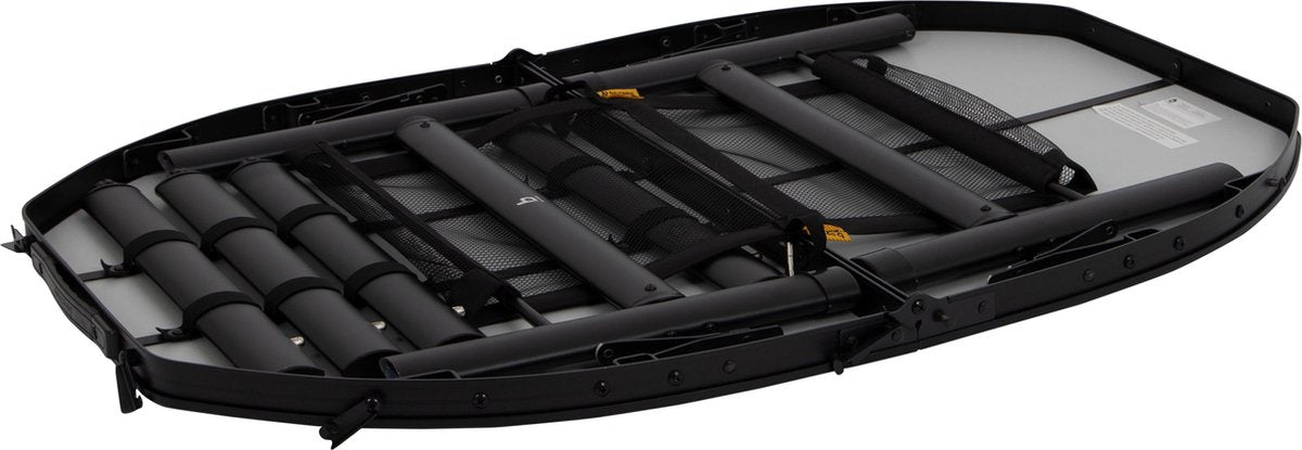 Bo-Camp Table industrielle - Woodbine - Ovale - Modèle valise - 100x70 cm - Réglable en hauteur - Pliable - Marron