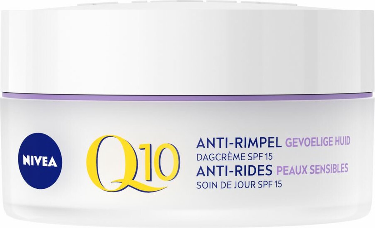 NIVEA Q10 Sensitive Anti-Wrinkle Day Cream SPF 15 3-Pack - Sensitive Skin - 3x 50 ml