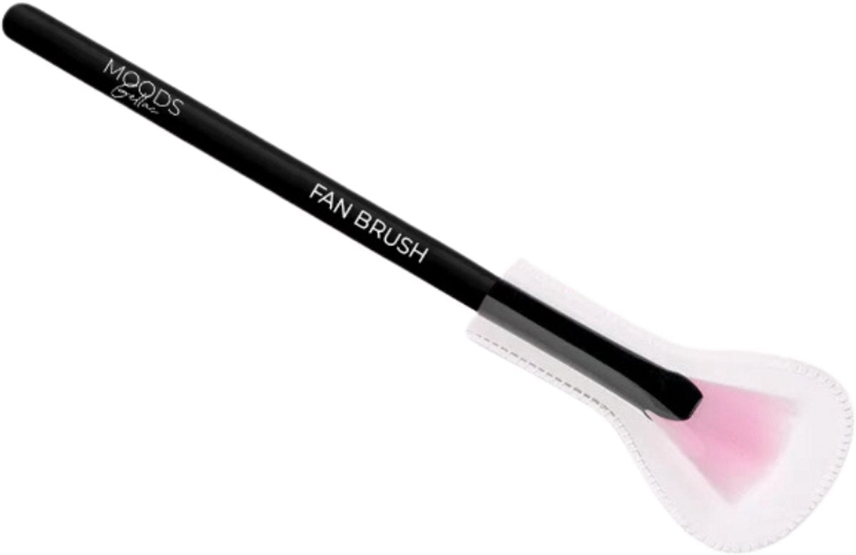Moods Gellac Fan Brush Pinceau à ongles - Noir - 8 cm x 1 cm x 1 cm - Parfait pour la peinture en gel, les ongles en acrylique et le nail art