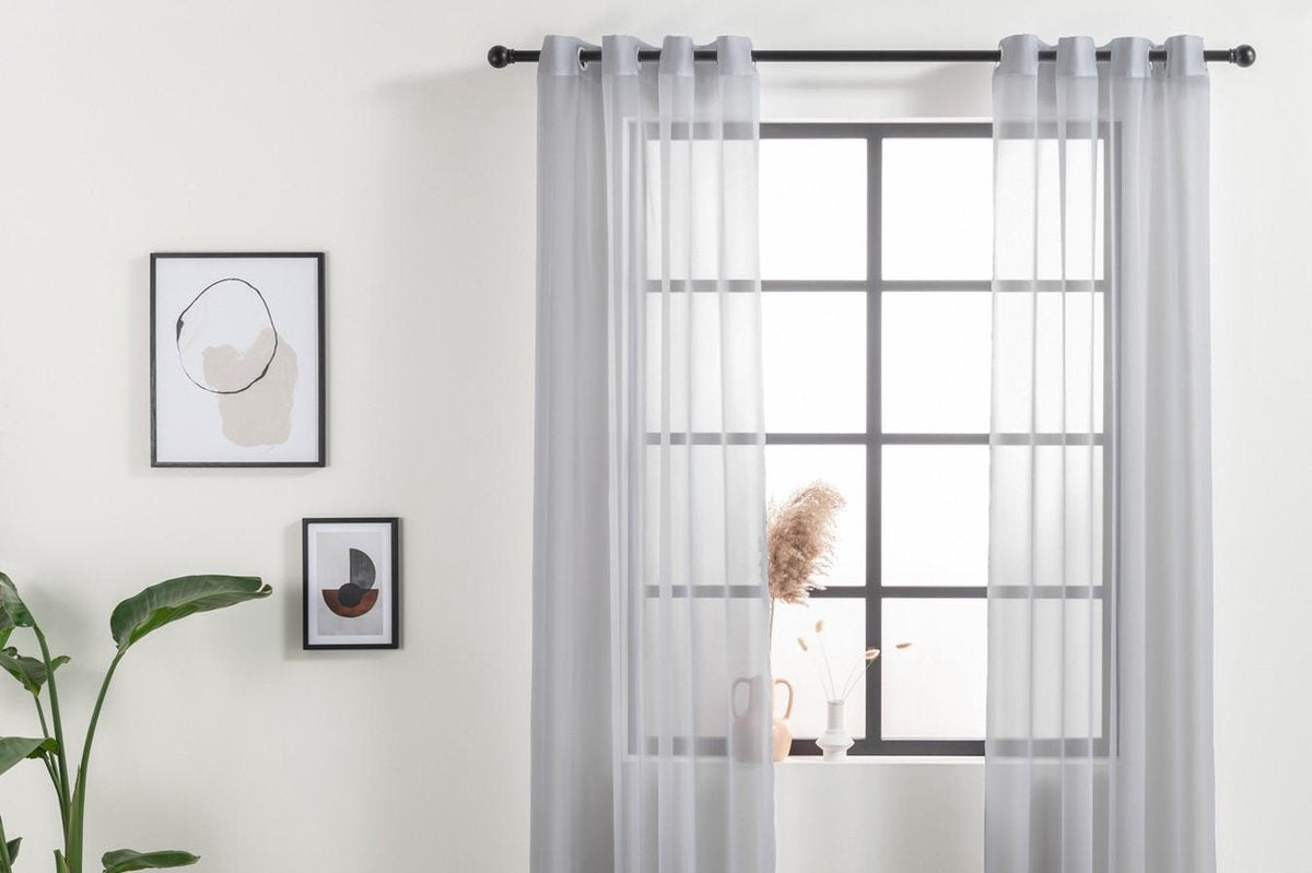 HET.LI.0151.265.LG Lifa Living Curtain 150x250 - Lot de 2 - Anneaux - Gris clair